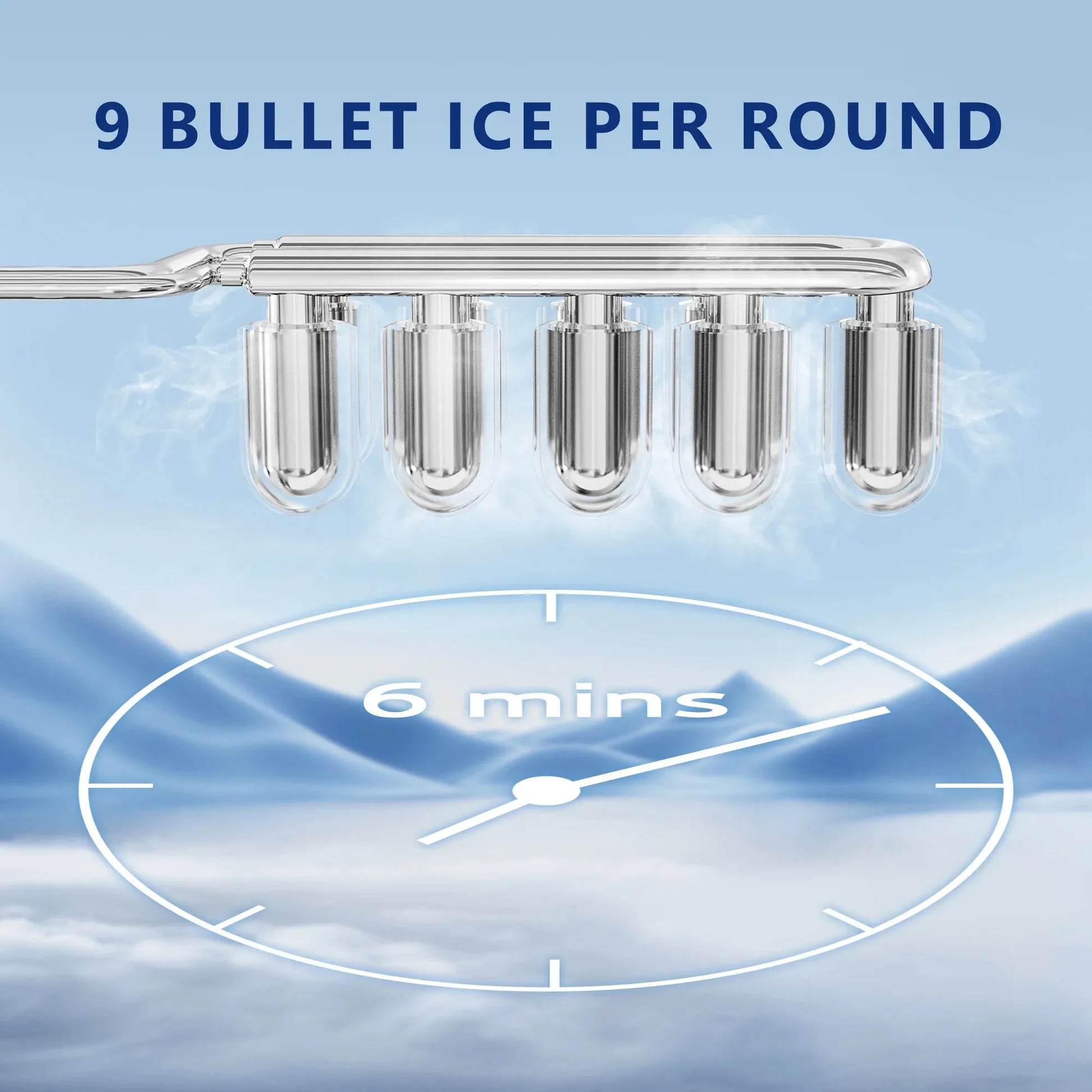 Bullet Shaped Ice Maker Auto Cleaning