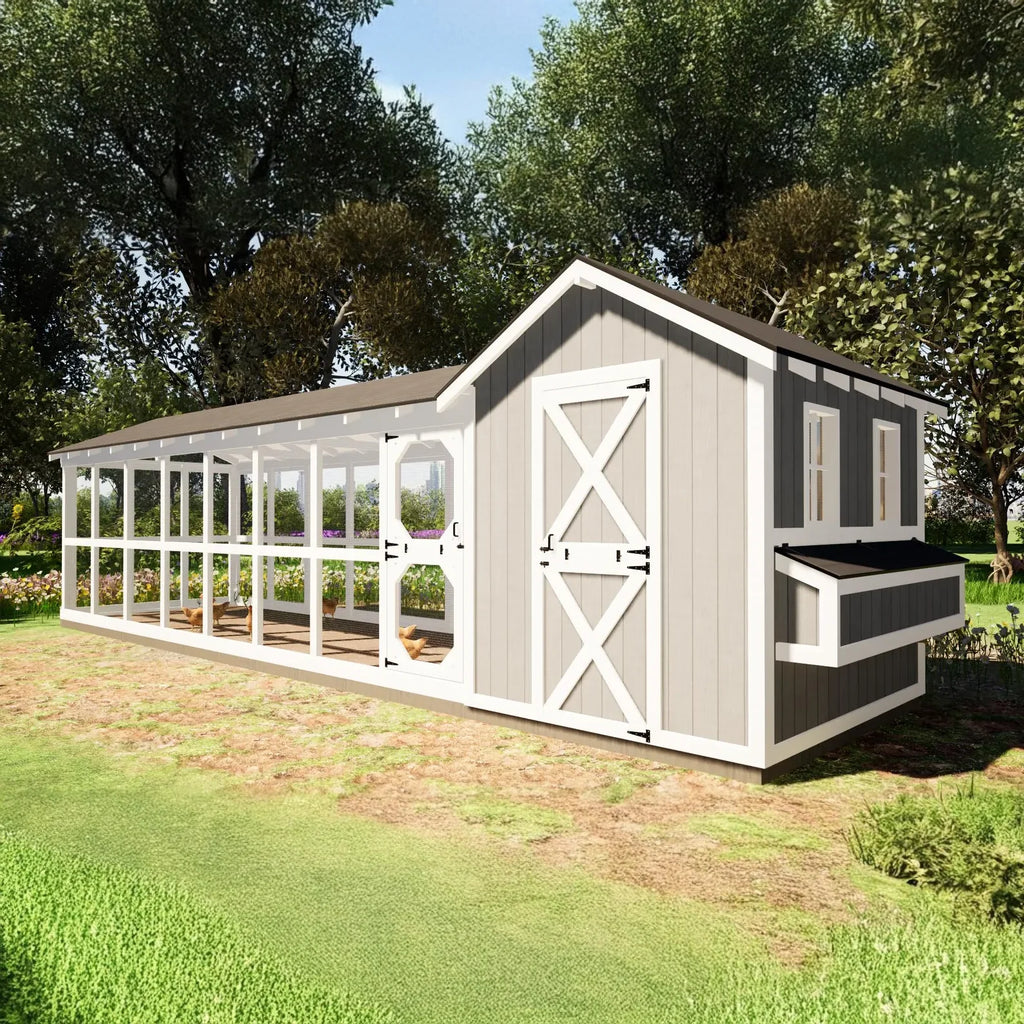 8x32 Chicken Coop Plans 24ft Run DIY