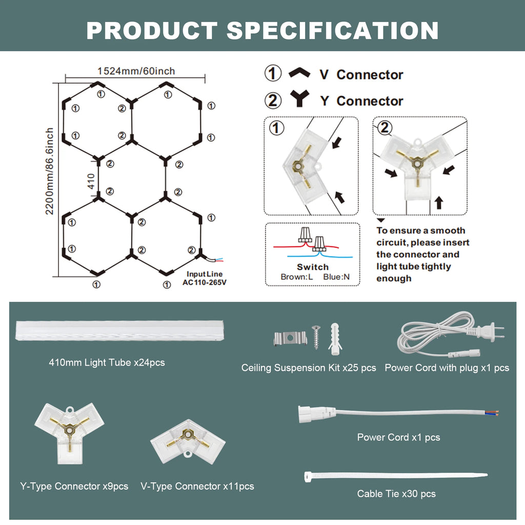 Super Bright LED Light 192W 26400ML 6500K