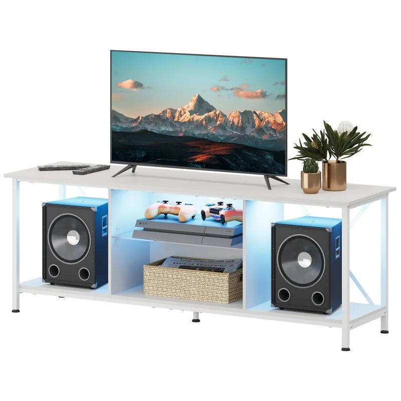 TV Console LED Glass Shelves