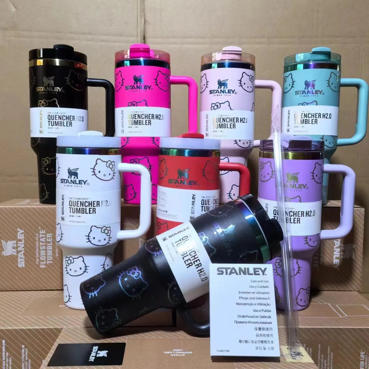 H2O Tumbler Handle Straw 40oz 3-Position Lid