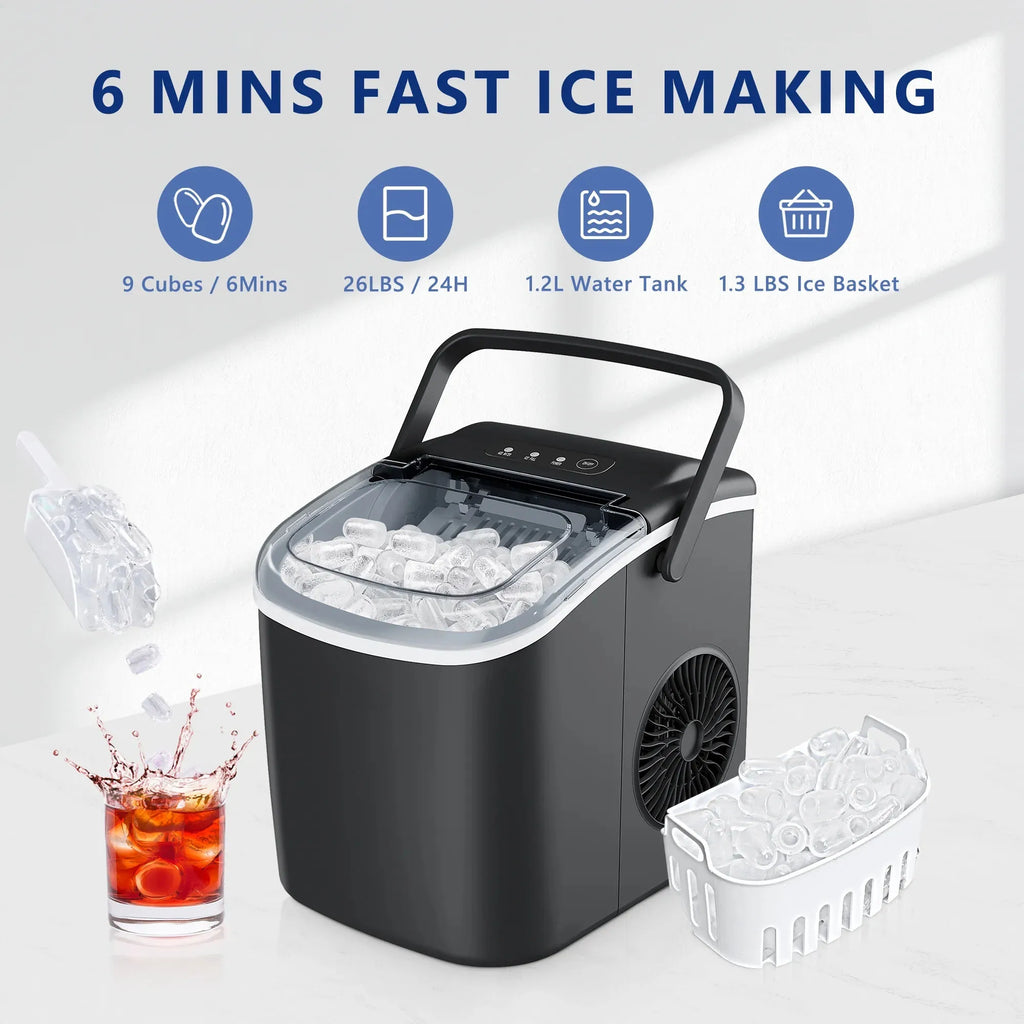 Bullet Shaped Ice Maker Auto Cleaning