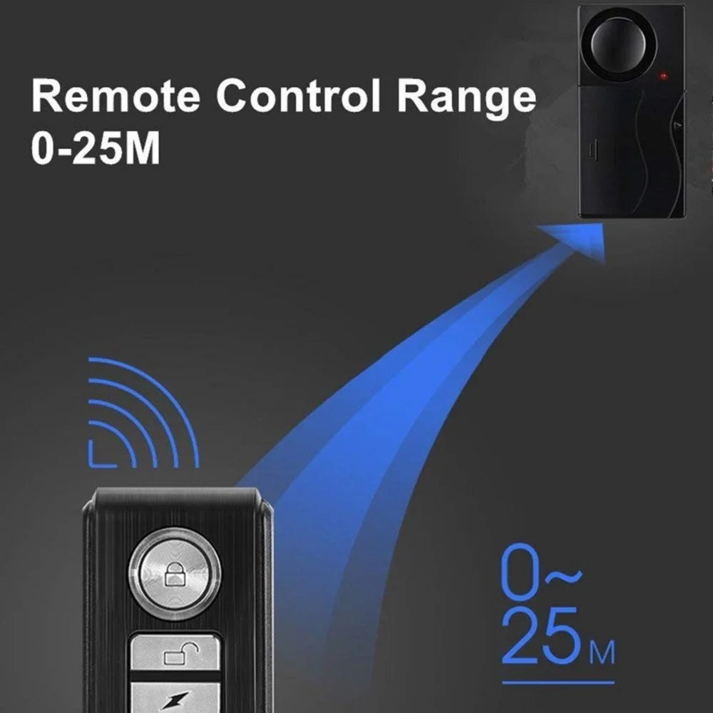 Vibration/Motion Anti-Theft Alarm Remote 110dB Loud