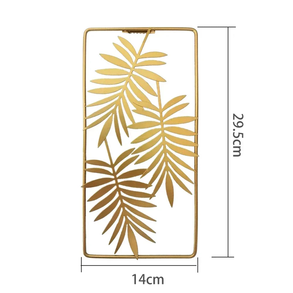 Nordic Retro Metallic Ginkgo Leaf Art Home