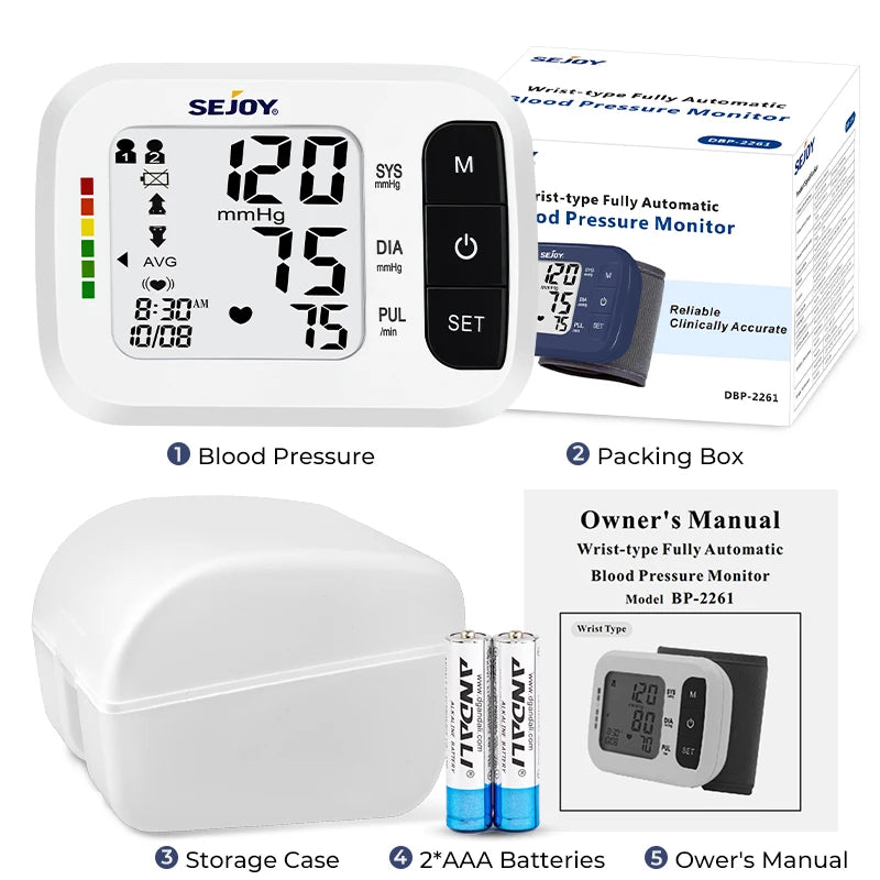 Wrist Blood Pressure Monitor Heart Rate