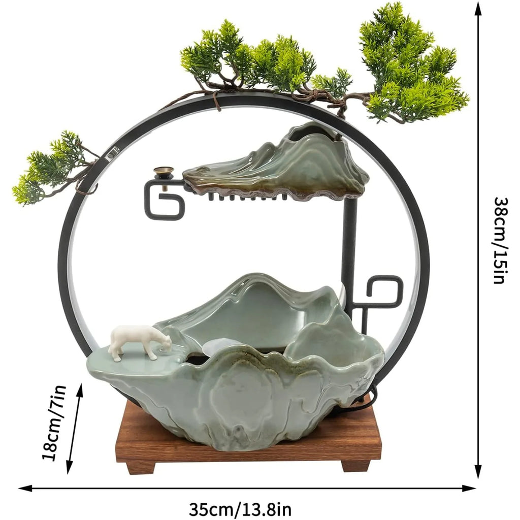 Round LED Fountain Mist Maker Incense Holder