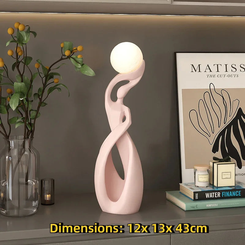 Night Glow Resin Sculpture LED Floor Lamp