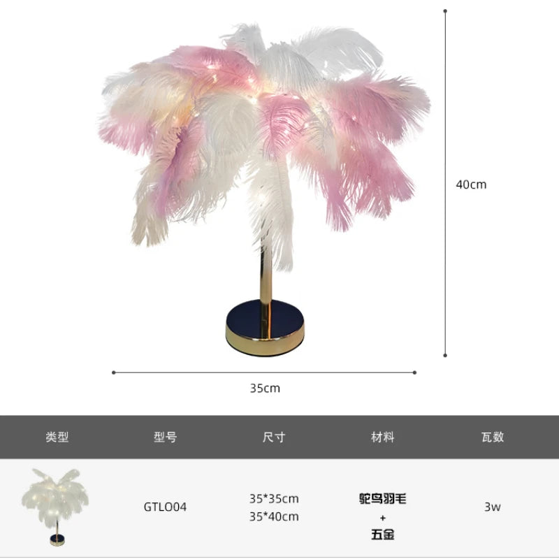 Ostrich Feather Led Lighting Chandelier
