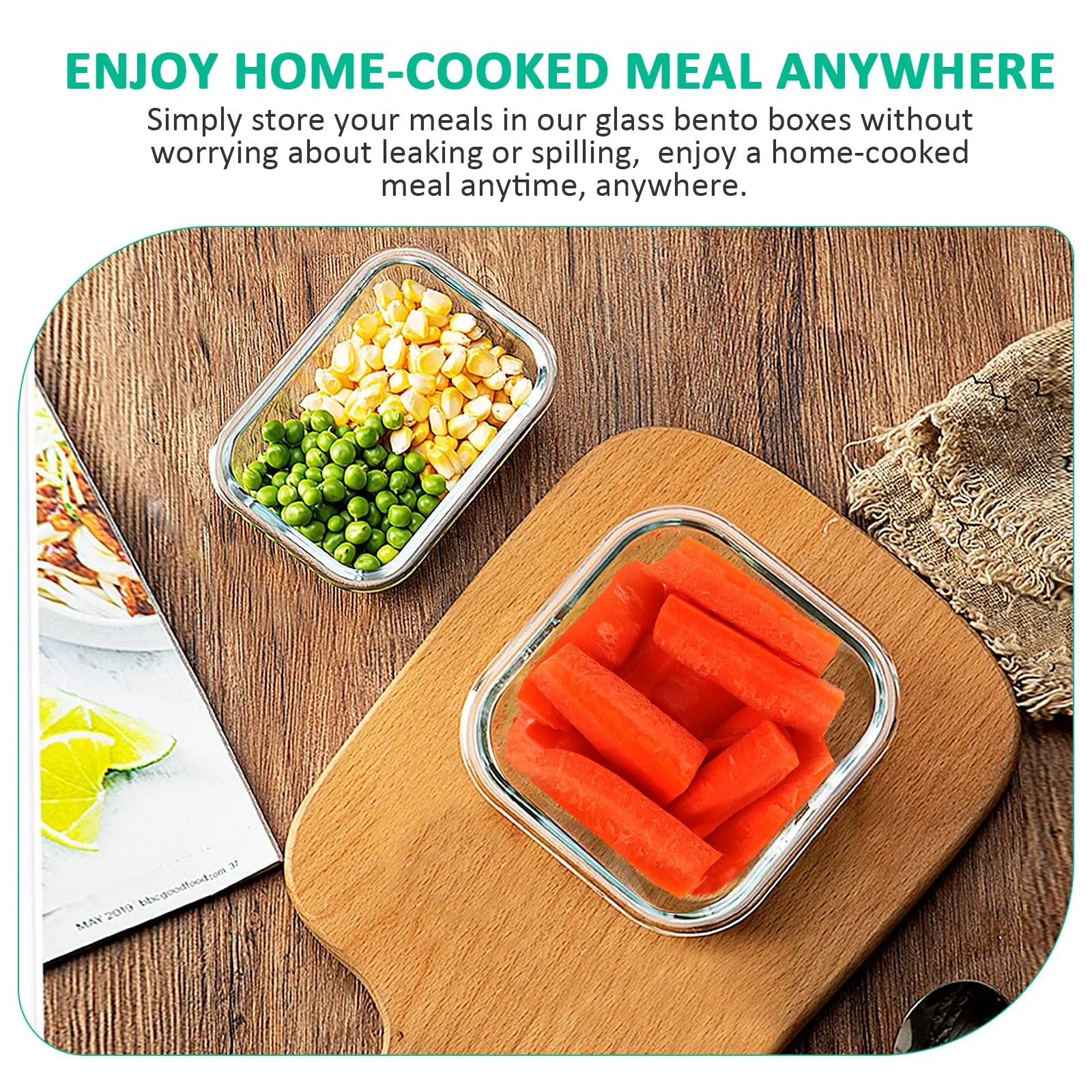 12pcs/set Glass fresh-keeping Sealed Leak-proof