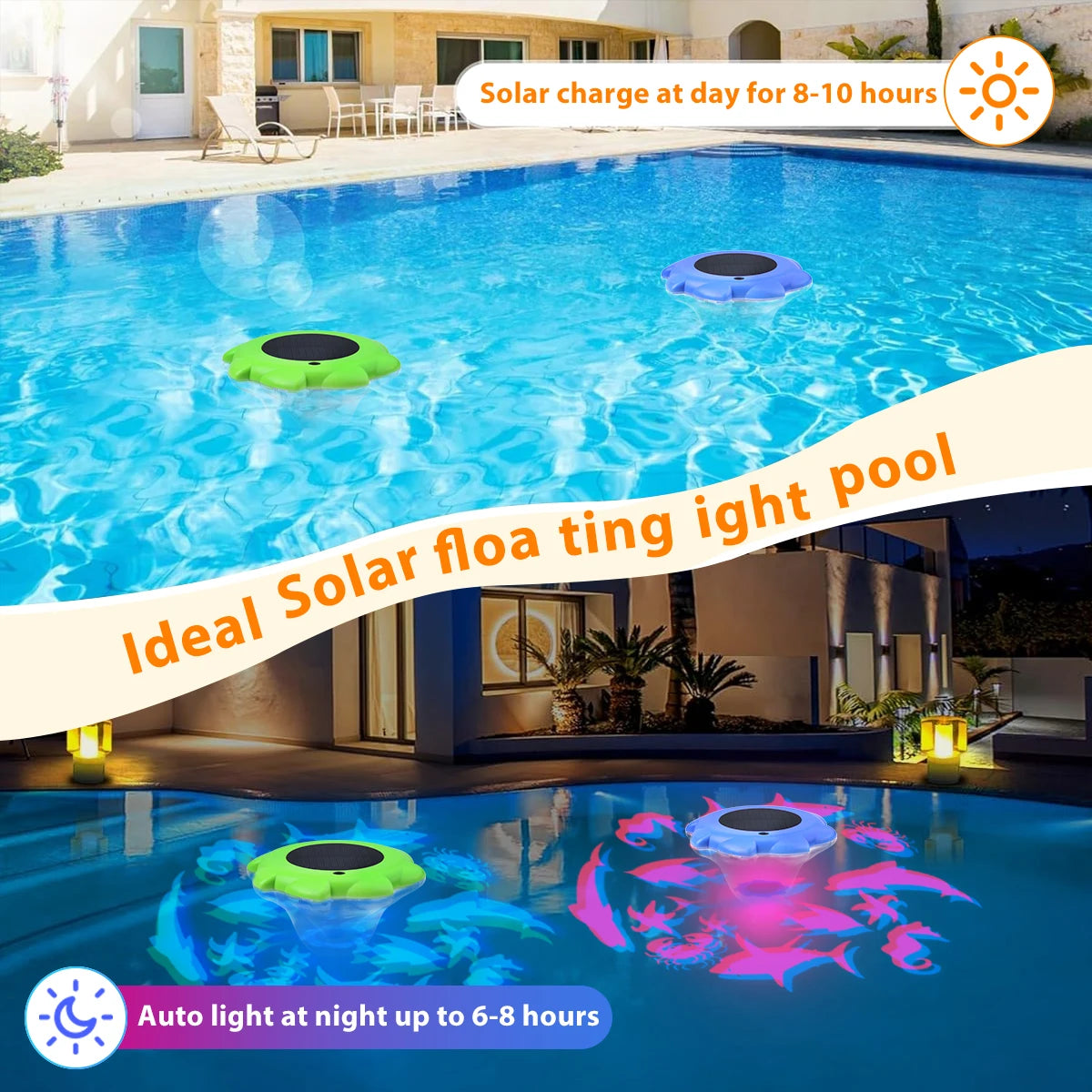 Waterproof Solar-Powered Floating Pools Lights