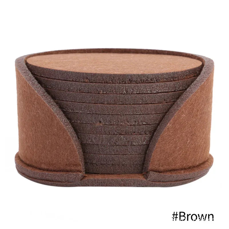11pcs Round Felt Coasters Heat Resistant