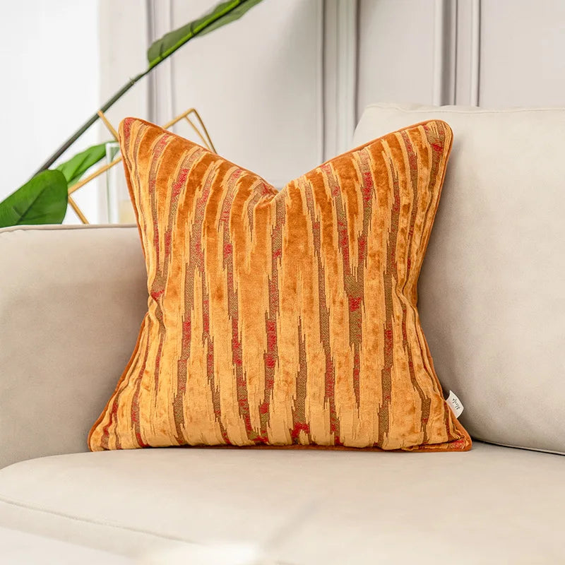 Luxury Orange Velvet Cushion Cover