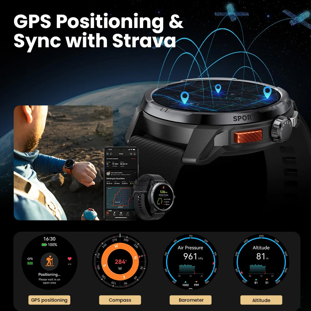 GPS Smart Watch AMOLED Bluetooth Water Resistance