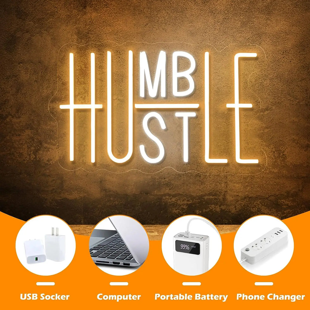 Hustle/Humble LED Neon Sign