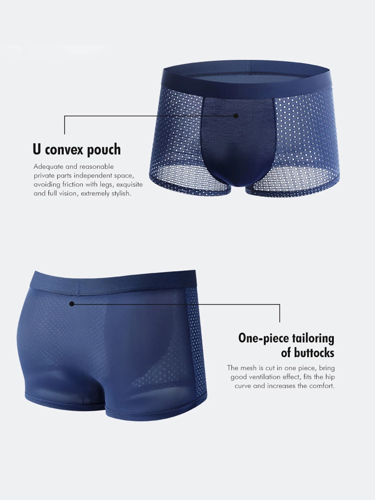 4 Ice Silk Pouch Breathable Boxer Shorts