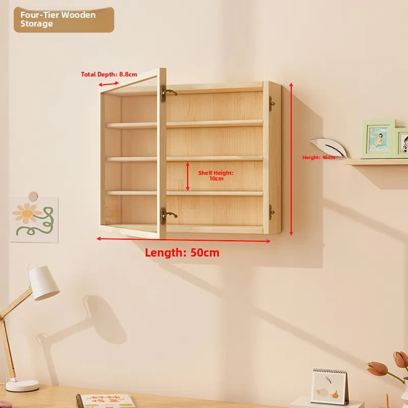 Wooden Display Dustproof Hanging Storage Organizer