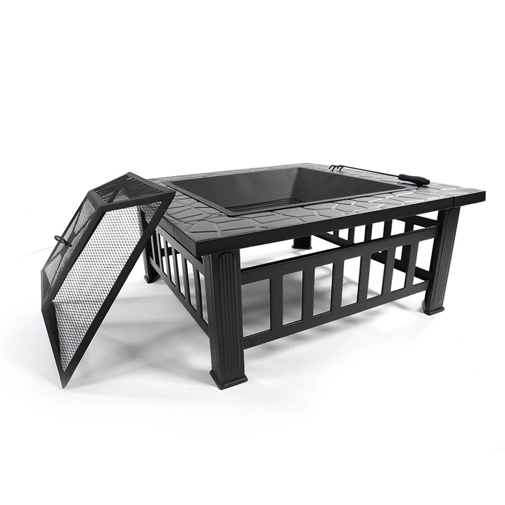 Courtyard Metal Fire Pit Accessories Black
