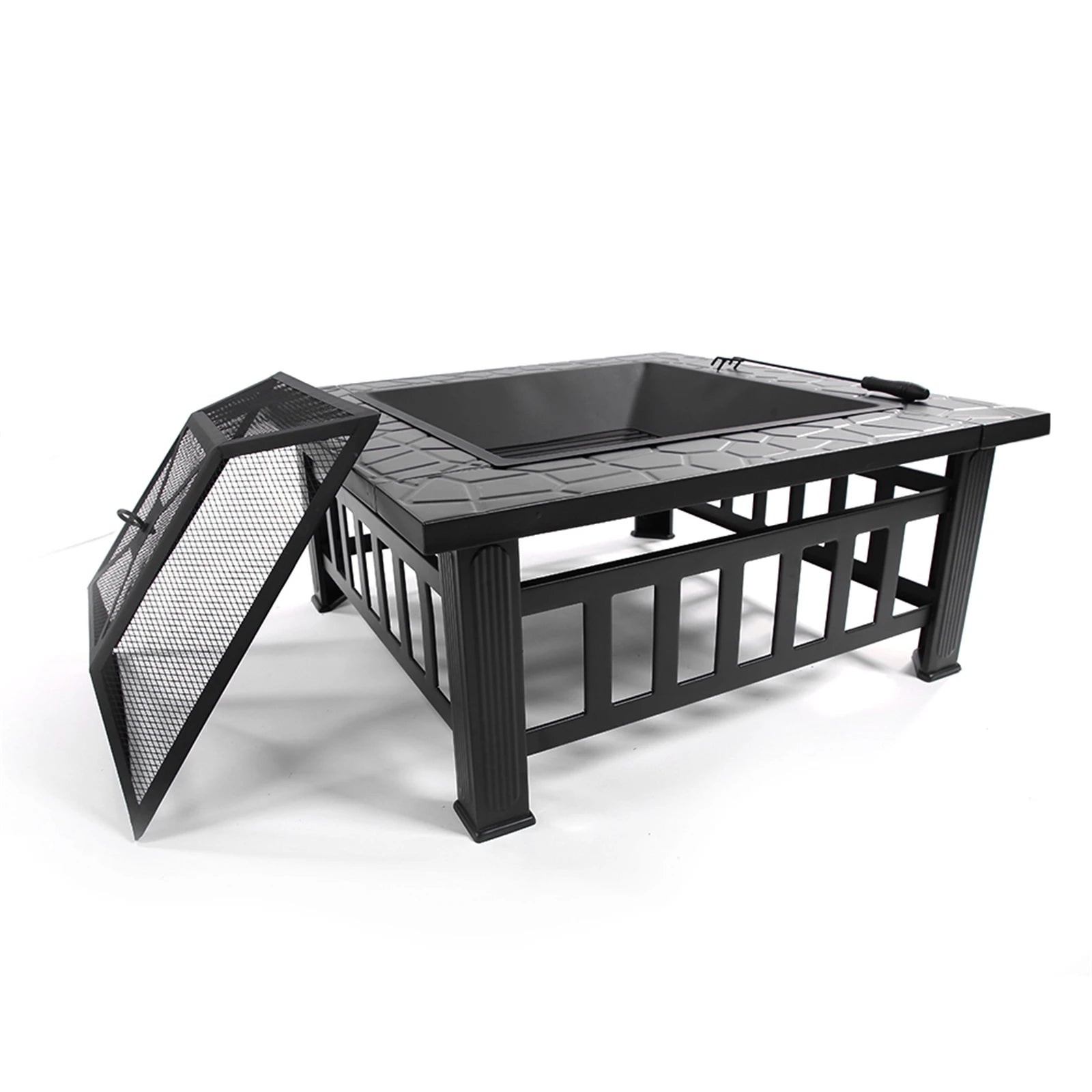 Courtyard Metal Fire Pit Accessories Black