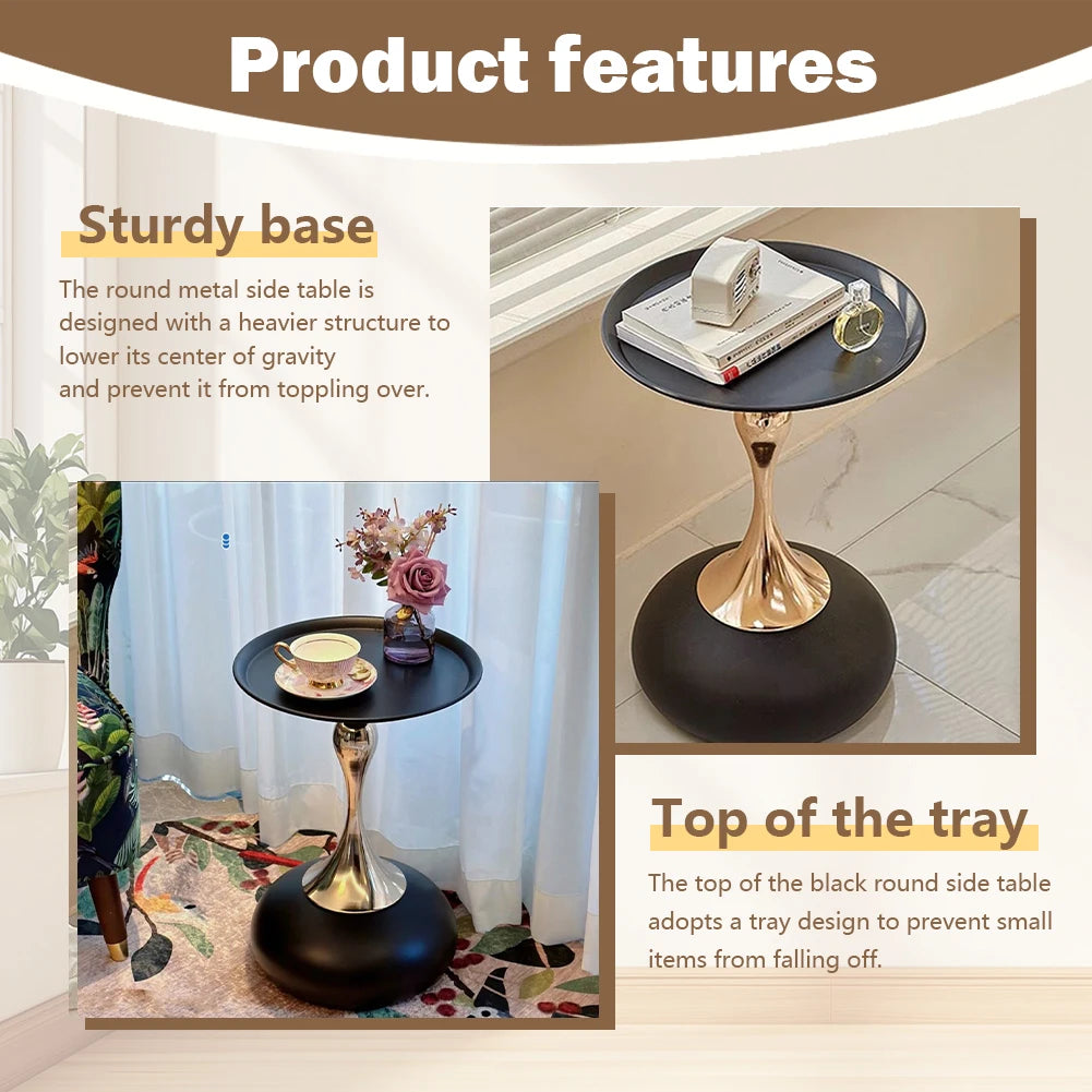 Low Side Table Wear Resist Black Modern