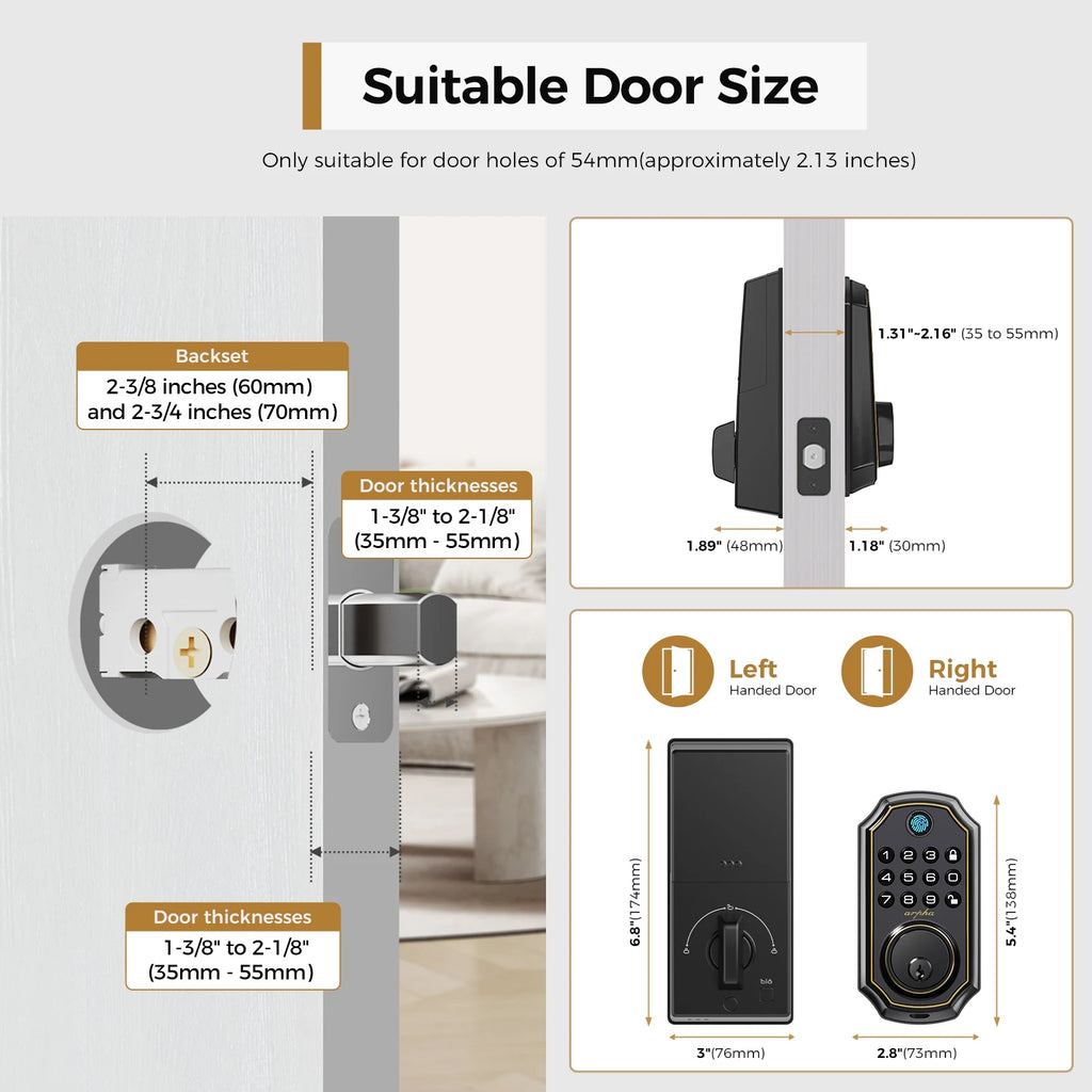 Keyless Entry Door Lock Smart Fingerprint
