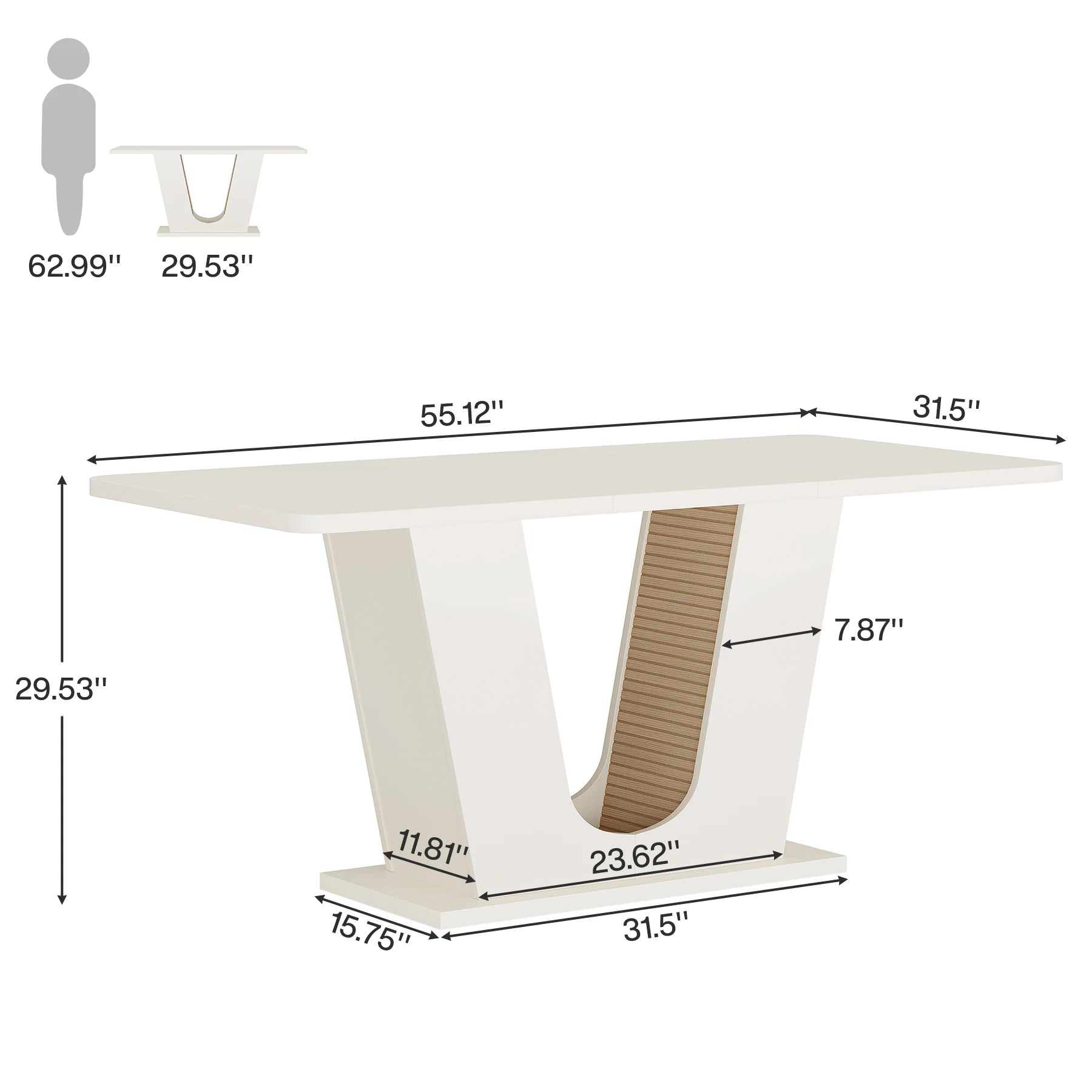Modern Dining Table for 4-6 People