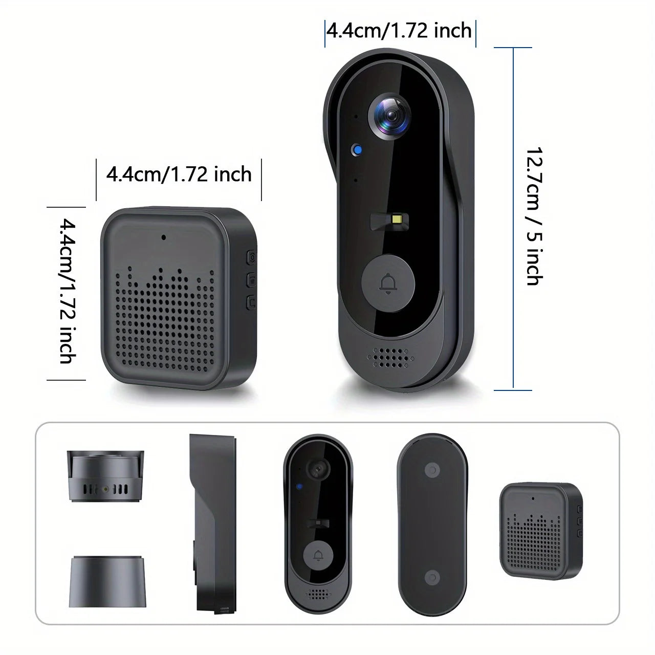 WiFi Smart Camera Doorbell Bidirectional HD Waterproof