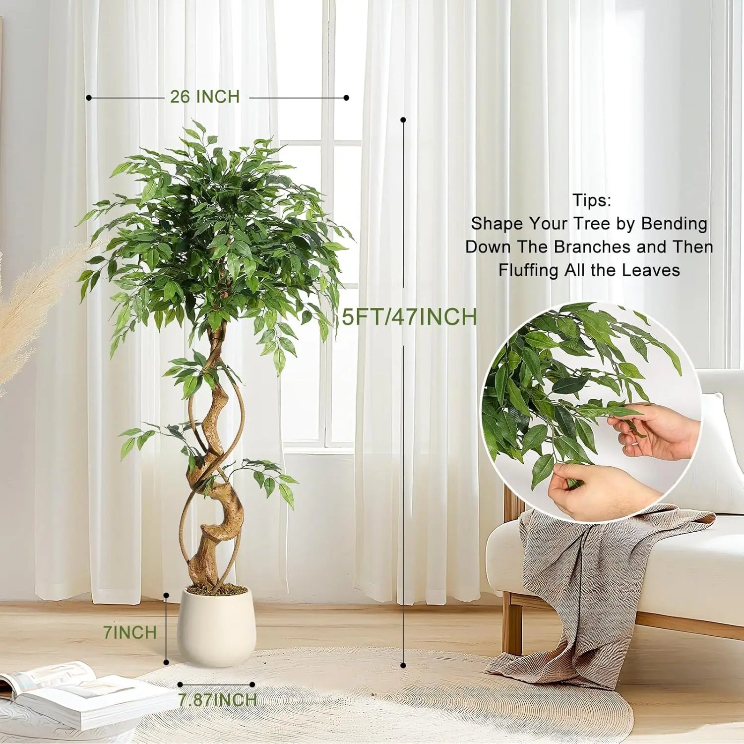 Ficus Tree Artificial Plants Indoor