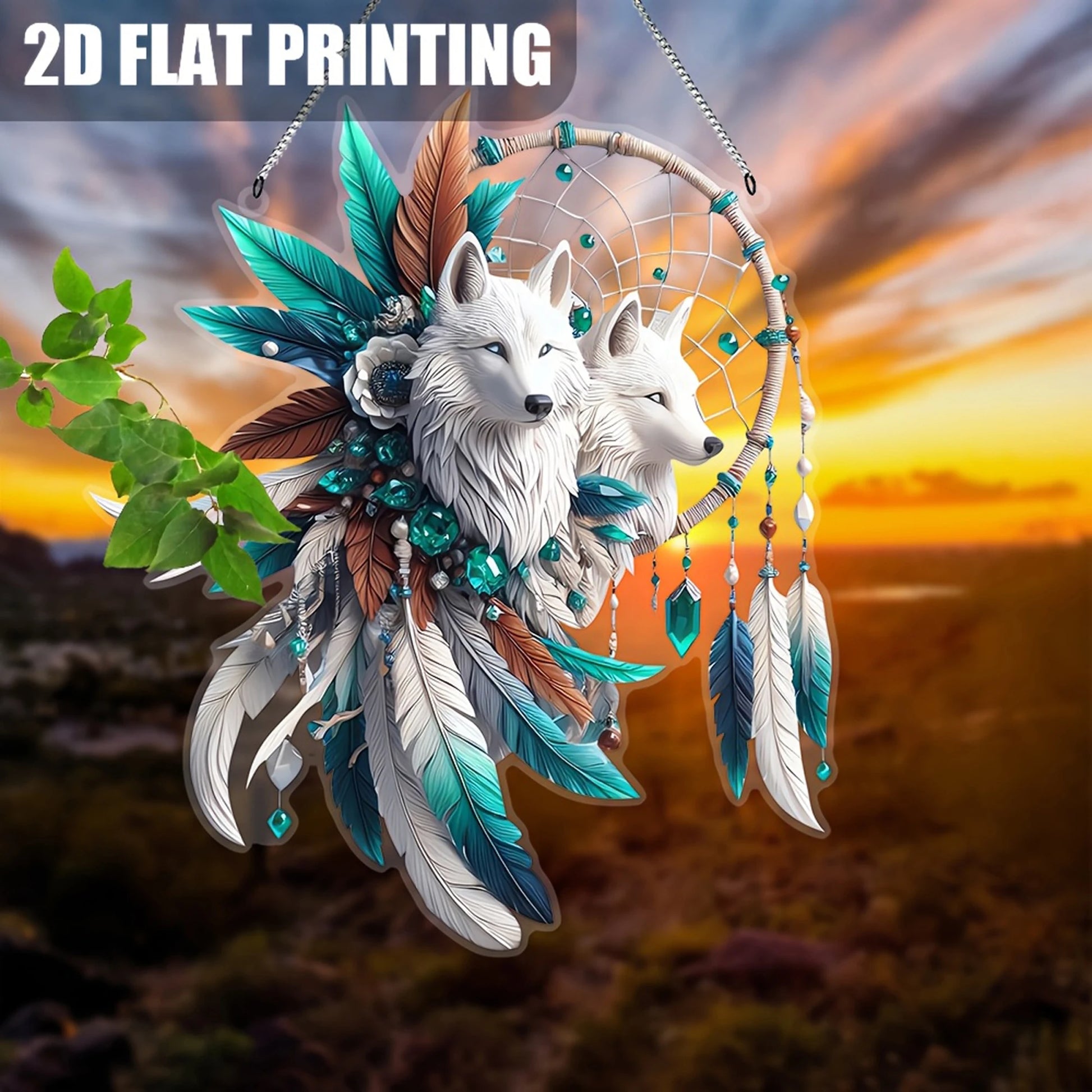 Dream Catcher Wolf Feather Design Handmade