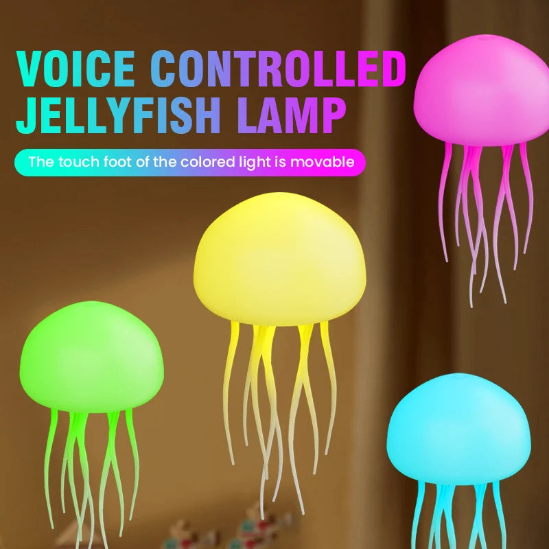 Voice Control Gradient Cute Rotating Jellyfish