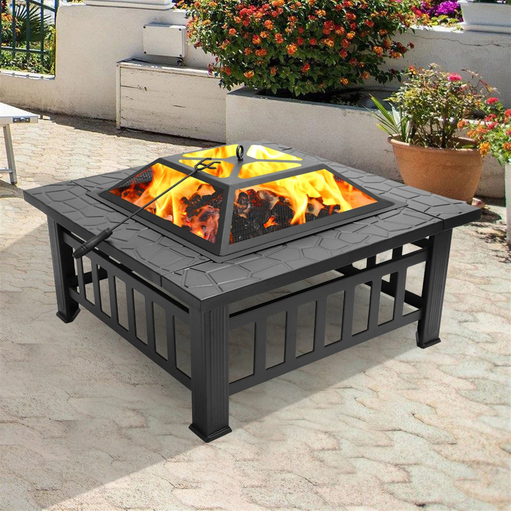 Courtyard Metal Fire Pit Accessories Black