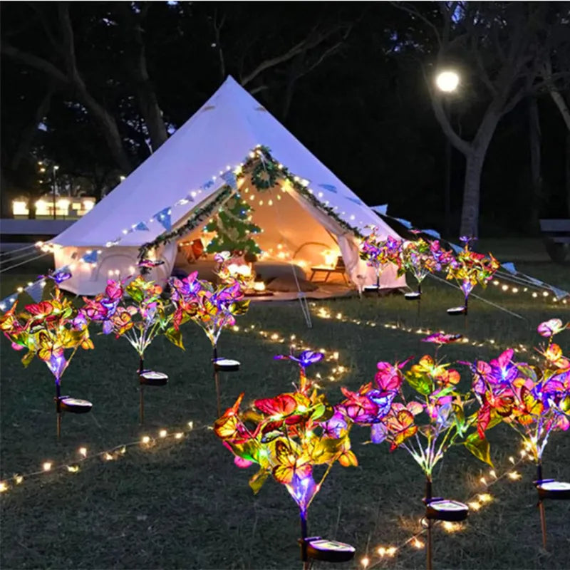LED Simulation Butterfly Flower Solar Light