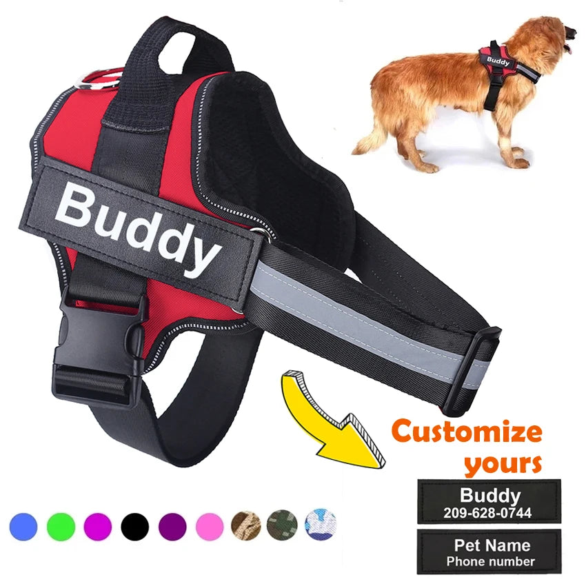 Personalized NO-PULL Reflective Breathable Pet Harness Vest