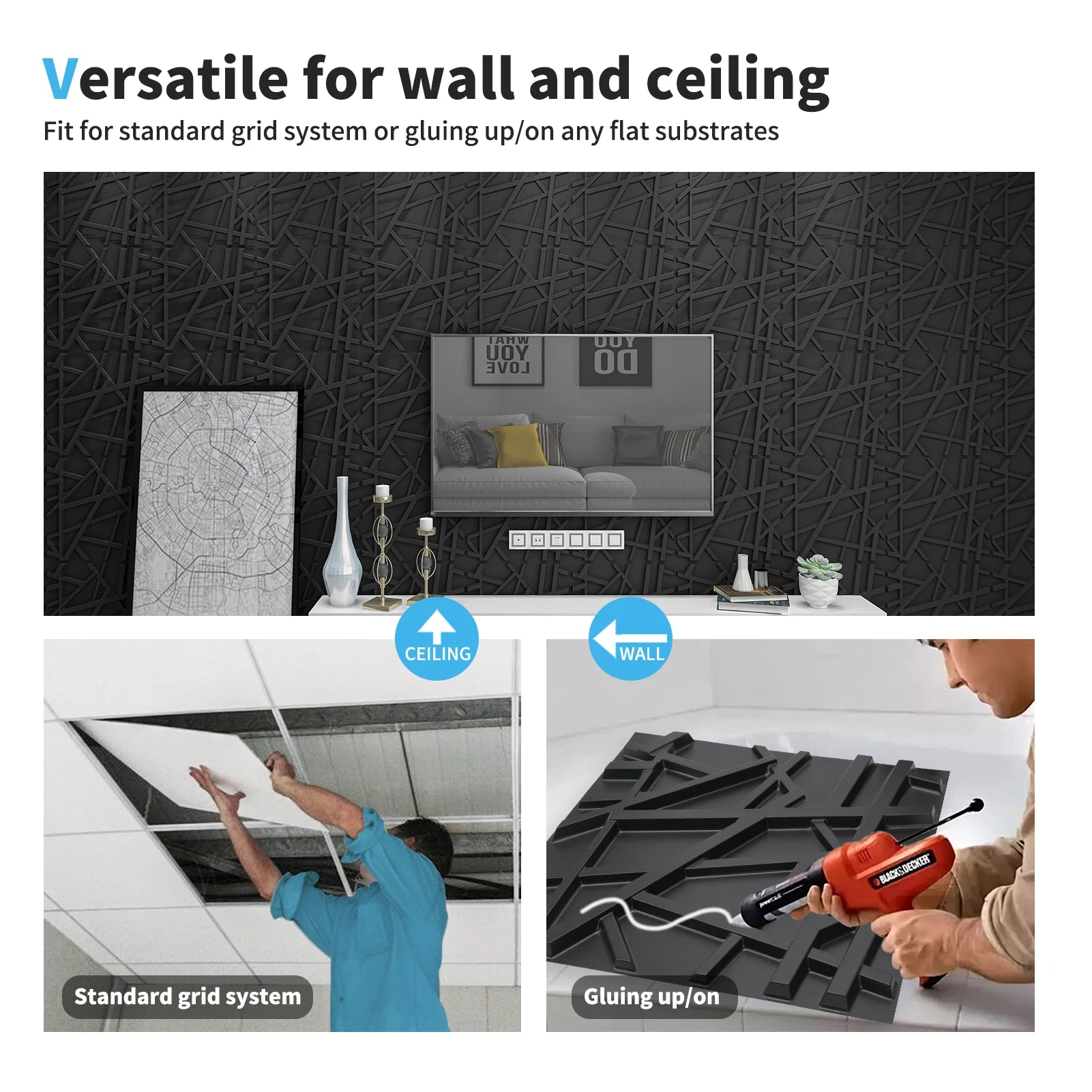 Black Textured Wall Decor