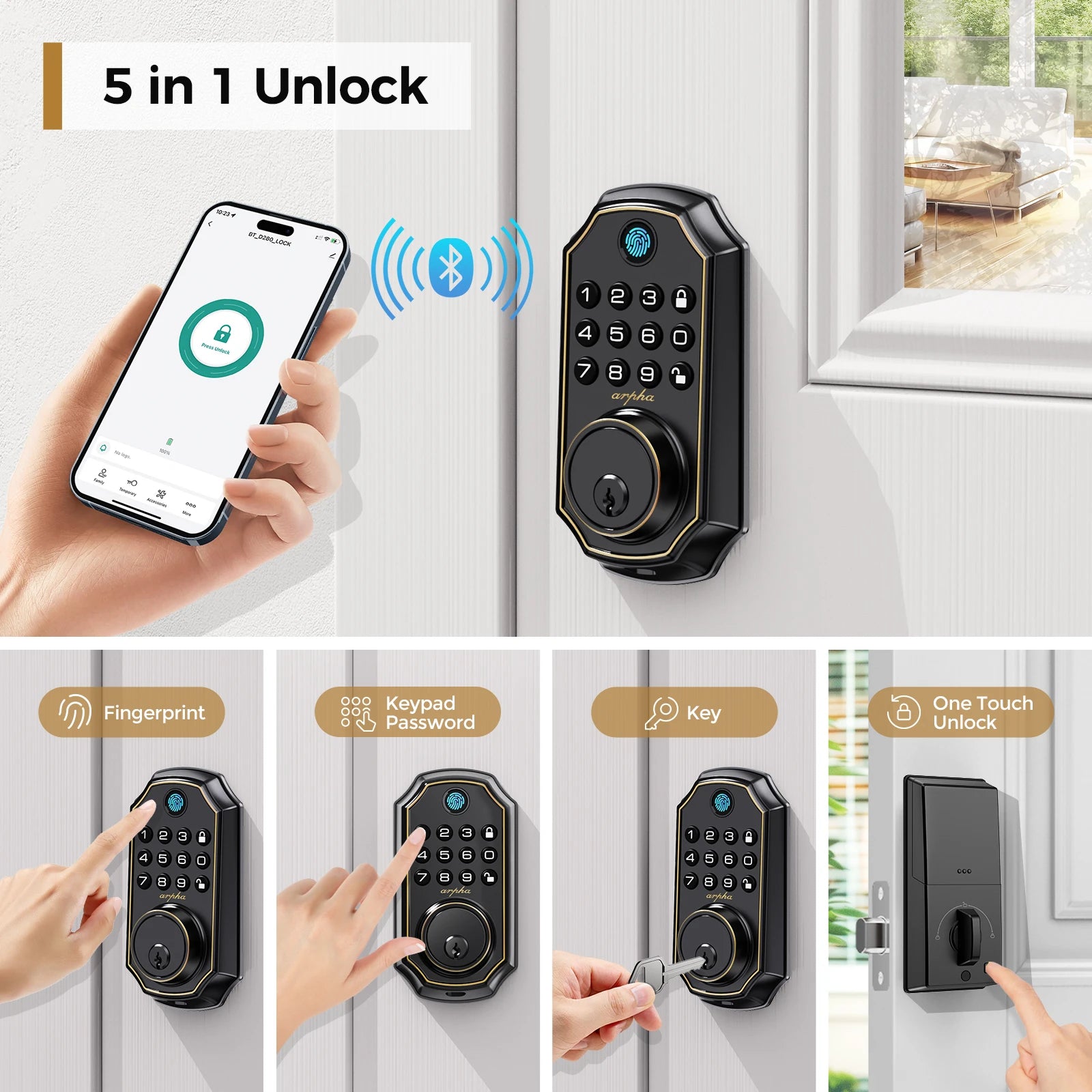 Keyless Entry Door Lock Smart Fingerprint