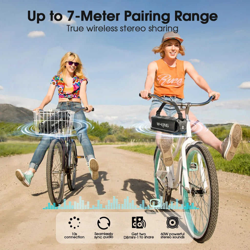 30W RMS Bluetooth Waterproof Speakers 24H Playtime