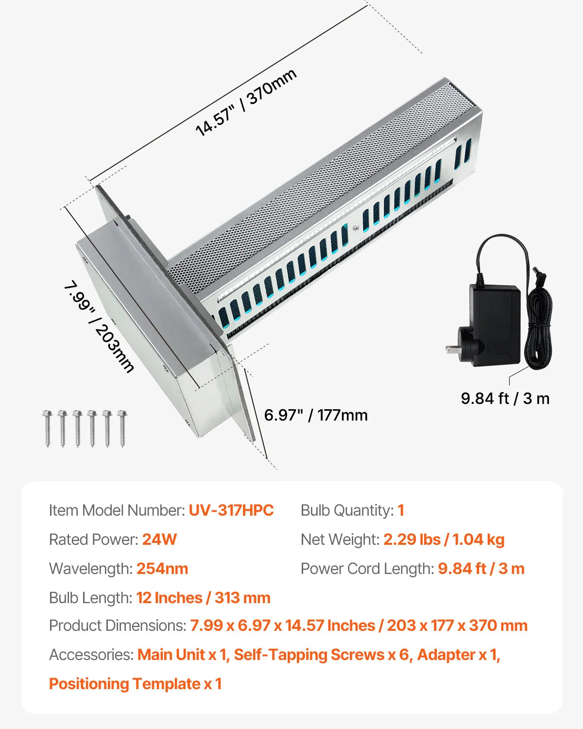 Air Purifier Whole House 18/24W Light Scrubber