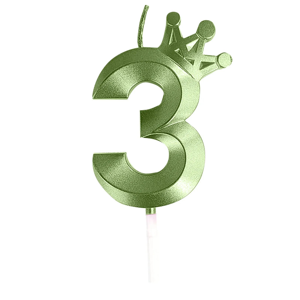 3d Green Number Crown Candles Birthdays Anniversaries