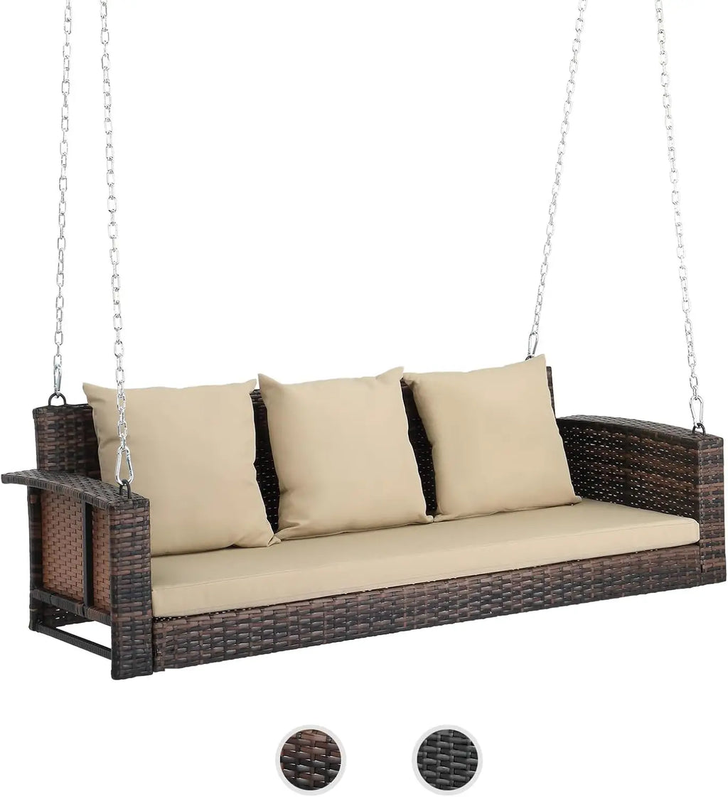 Heavy Duty Rattan Hanging Porch Swing 5FT