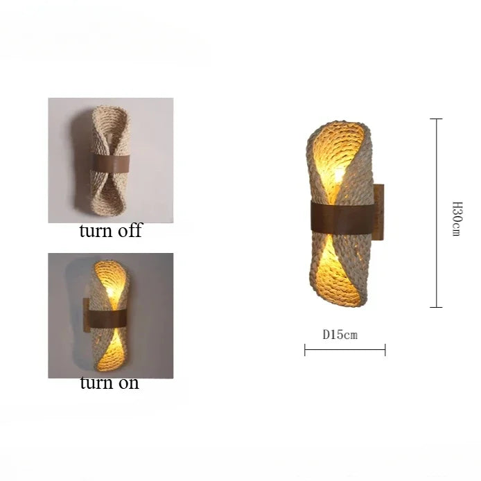 Japanese Retro Hand Woven Rattan Shade Lamp