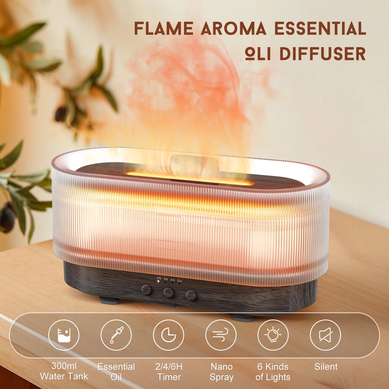 Fire Flame Aromatherapy ultrasonic Humidifier