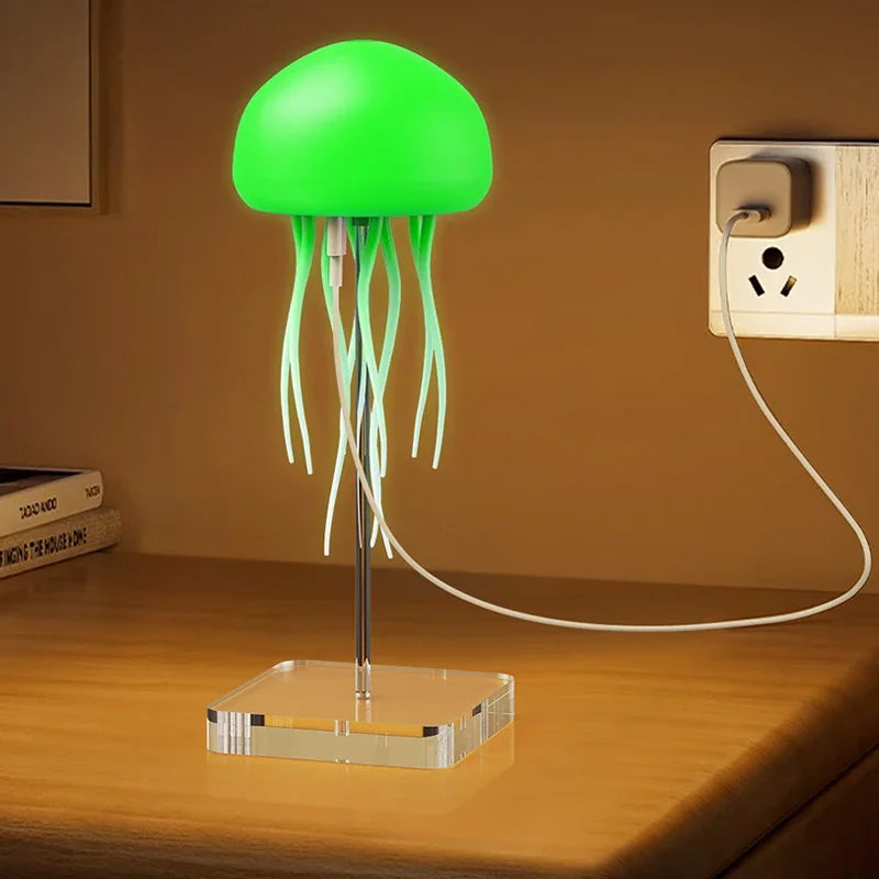 Voice Control Gradient Cute Rotating Jellyfish