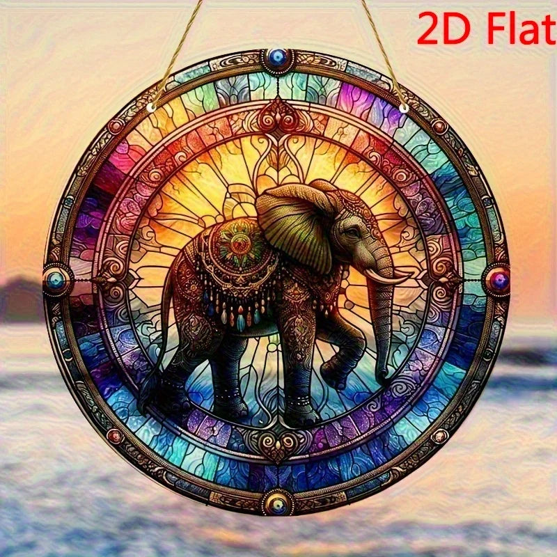 Elephant Suncatcher 2D Acrylic Window Hanging