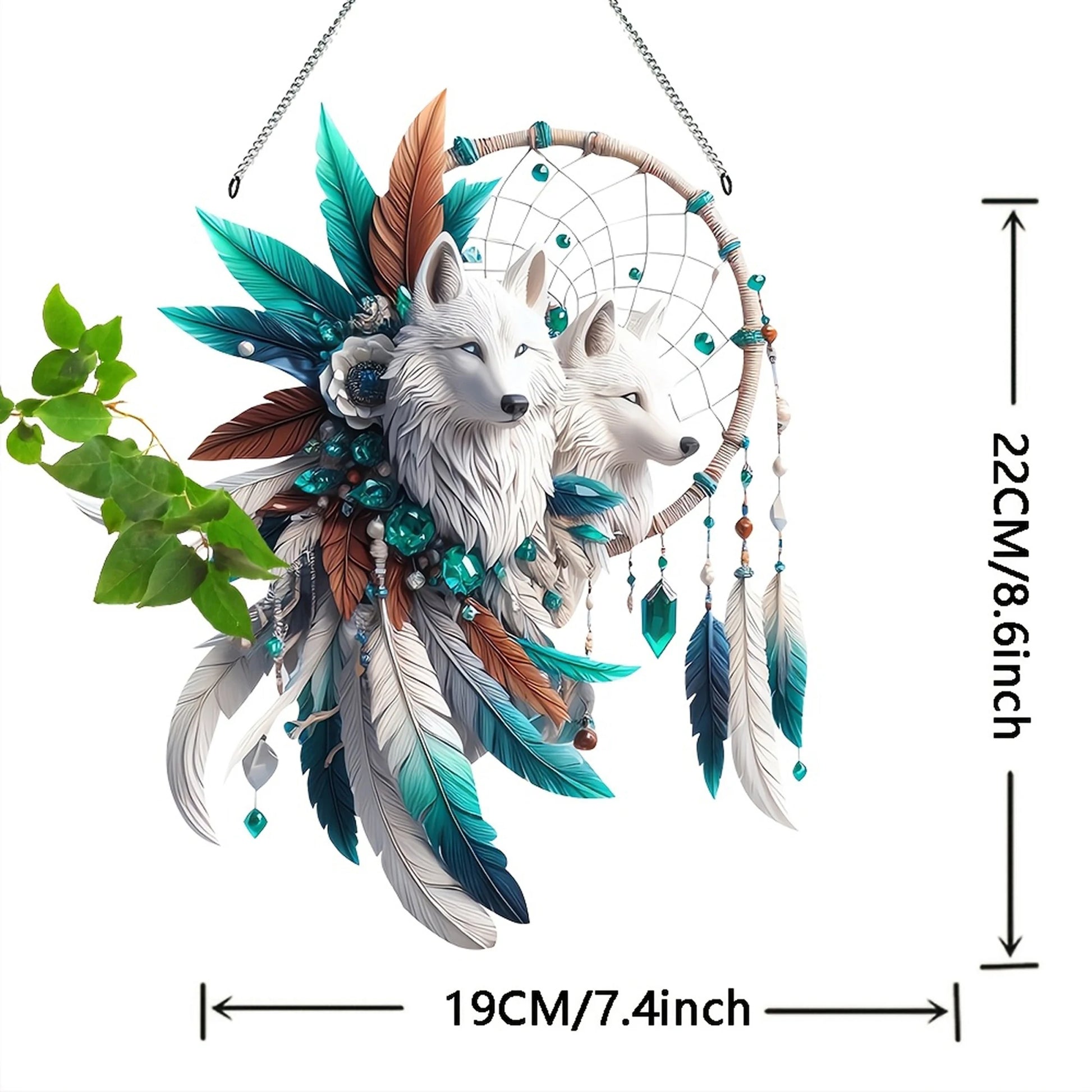 Dream Catcher Wolf Feather Design Handmade