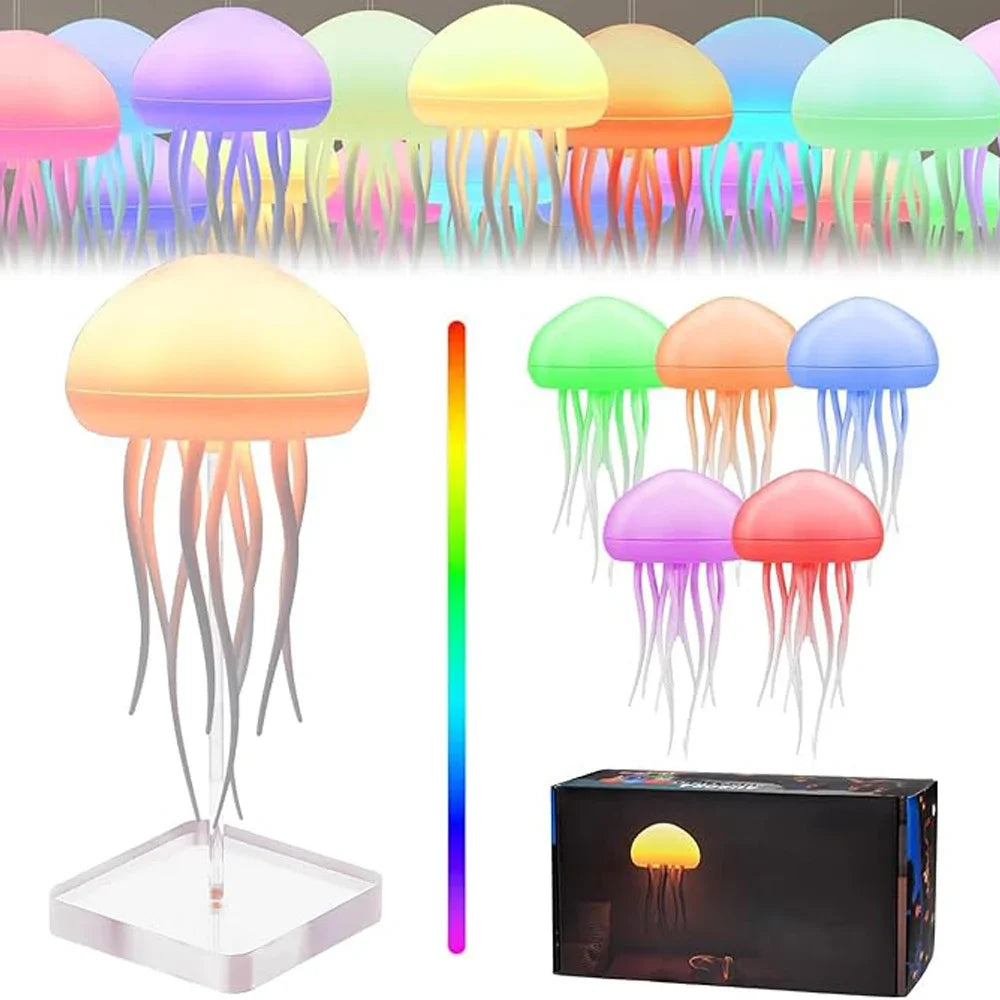 Voice Control Gradient Cute Rotating Jellyfish