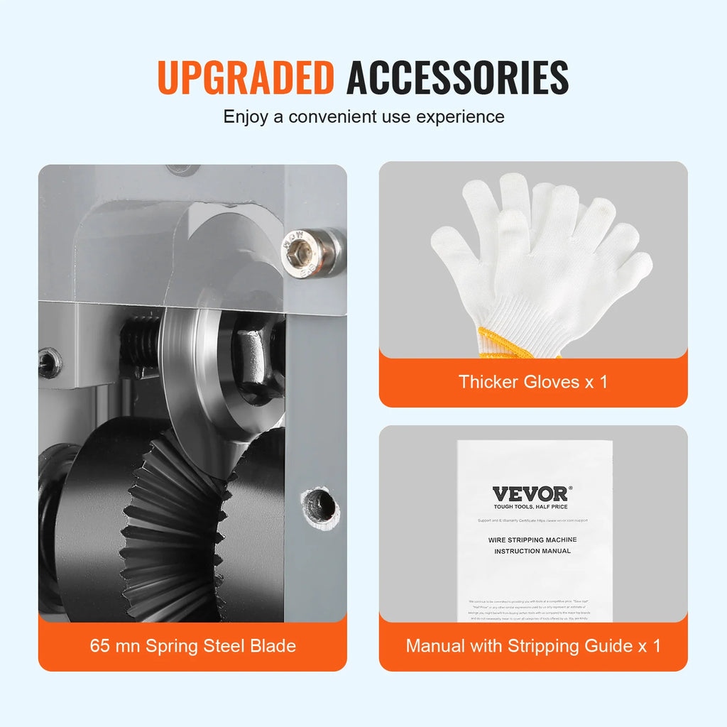 Wire Stripping Machine 180W 60ft/min 3 Feeding Holes