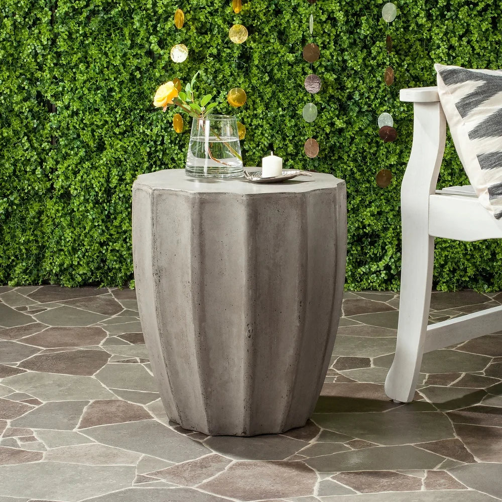 Modern Concrete Accent Stool Table Patio Garden
