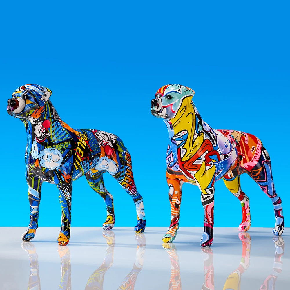 Colorful Art Animal Rottweiler Resin