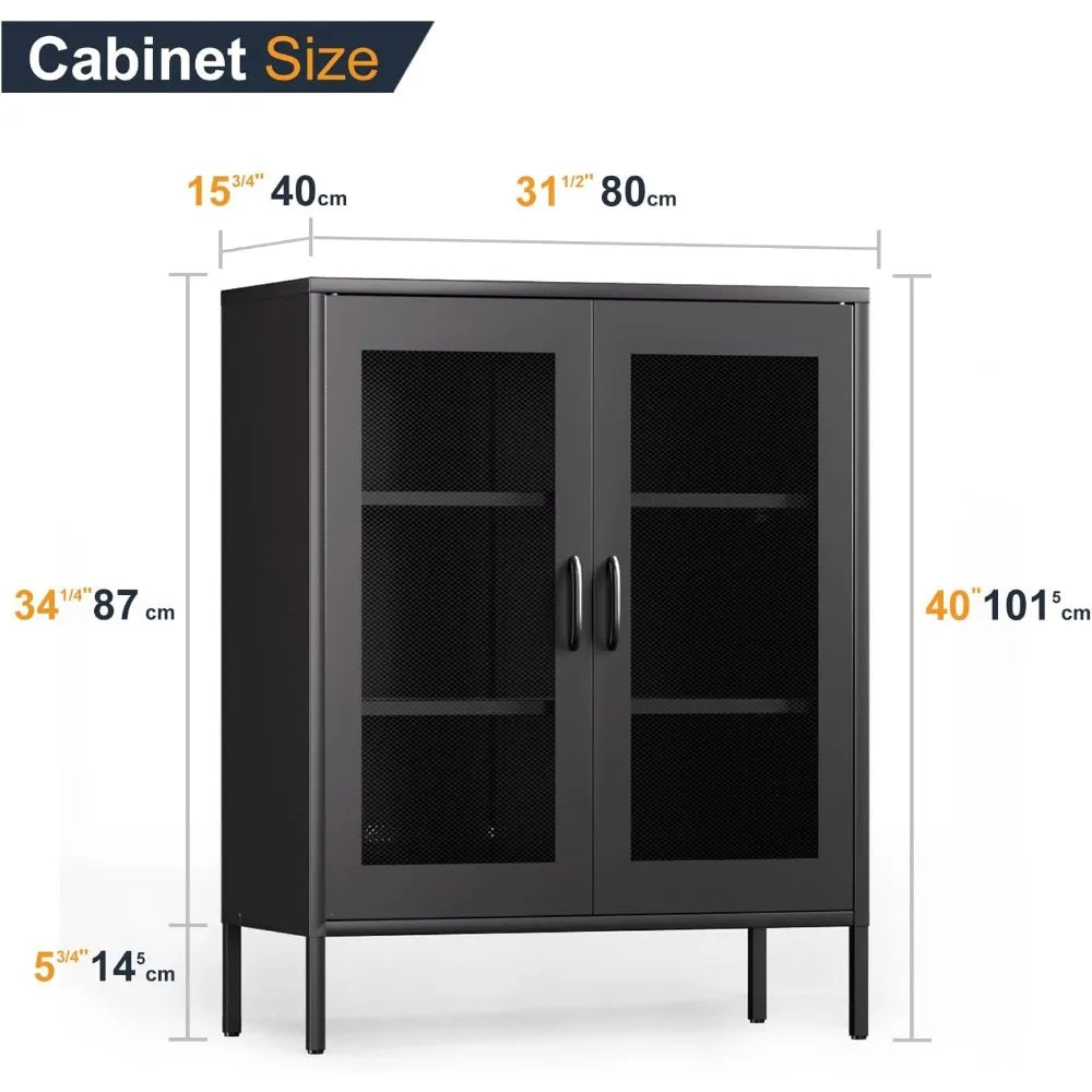 Metal Coffee Bar Sideboard Buffet Cabinet