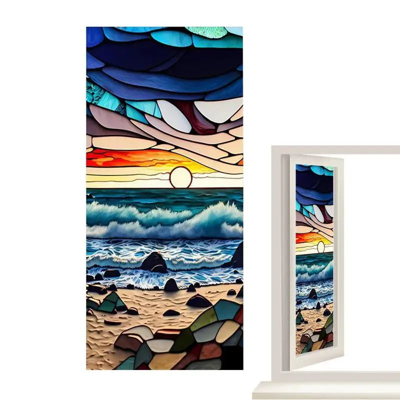 Colorful Static Cling Glass Window Privacy Film