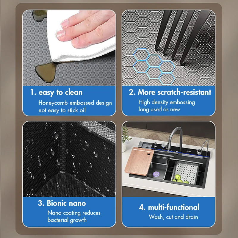 SS Waterfall Sink Integrated Digital Cup Washer